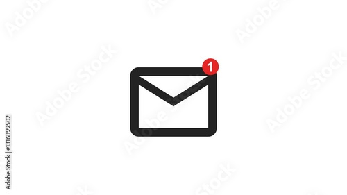 Incoming message icon with fade in animation.
