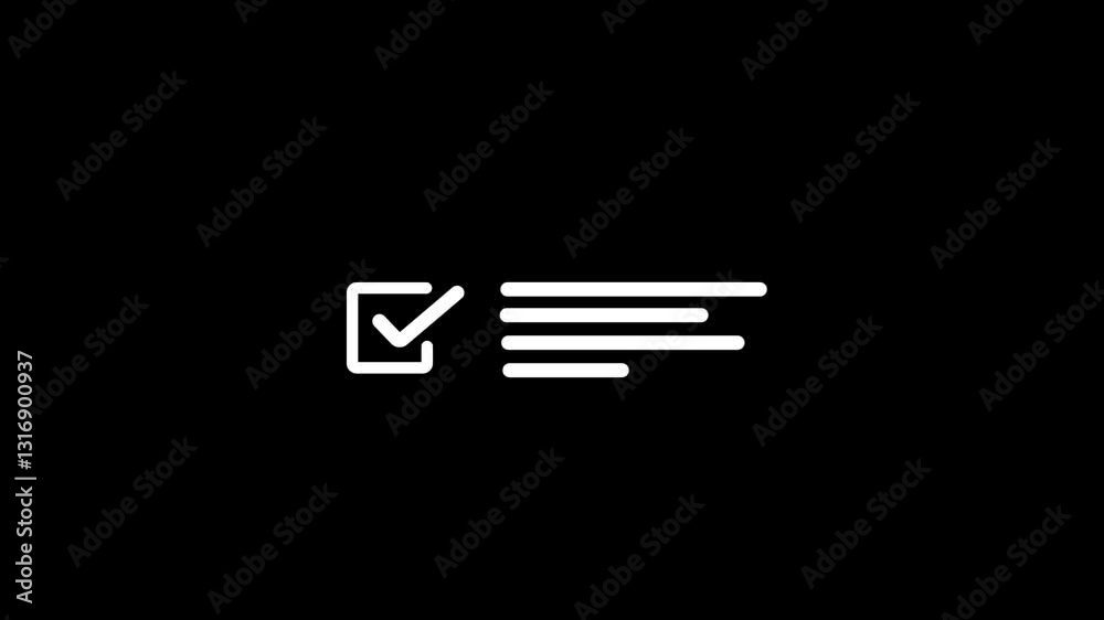 Checklist line icon approved sign animation. tick mark icon. Checklist line icon approved sign animation. tick mark icon.