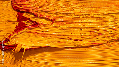 Lumpy texture of a yellow paint colour
