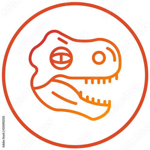 Vector Design Dinosaur Fossil Icon Style