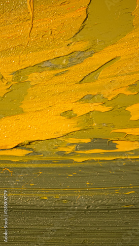 Lumpy texture of a yellow paint colour
