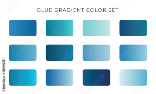 Vector Blue Gradient Color Palette