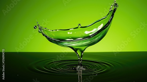glass green oil drop