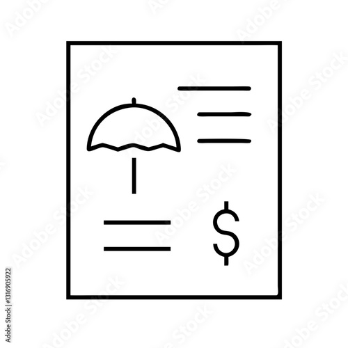 Insurance Policy Icon – Financial Protection and Coverage Document Symbol for Websites, Apps, and Business Services