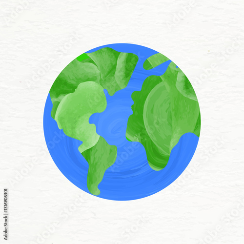 Watercolor earth world globe. Nature eco environment ecology planet. Eco-friendly, save the planet and world environment day