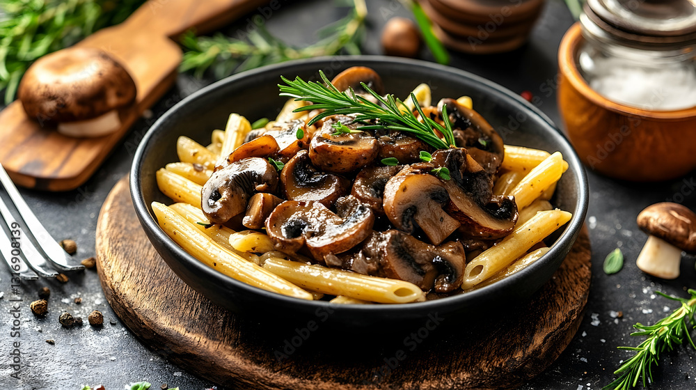 Delicious Creamy Mushroom Penne Pasta Dish Delicious Creamy Mushroom Penne Pasta Dish