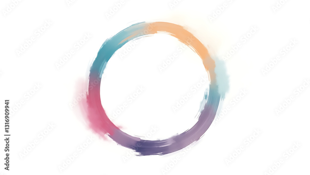 An Abstract Watercolor Circle – Creative Brushstroke Frame Design. An Abstract Watercolor Circle – Creative Brushstroke Frame Design.