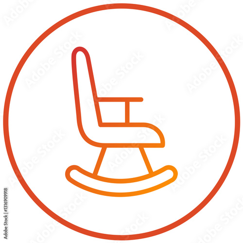 Vector Design Rocking Chair Icon Style
