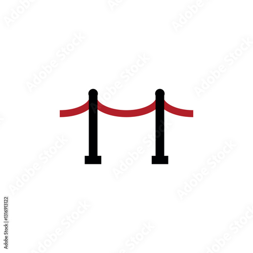 vector illustration of the flat design of a rope guardrail.