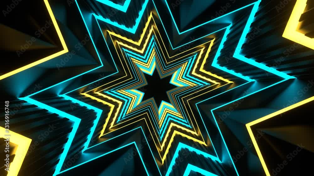 Cyan and Yellow Large Number of Neon Angles Background VJ Loop in 4K Cyan and Yellow Large Number of Neon Angles Background VJ Loop in 4K
