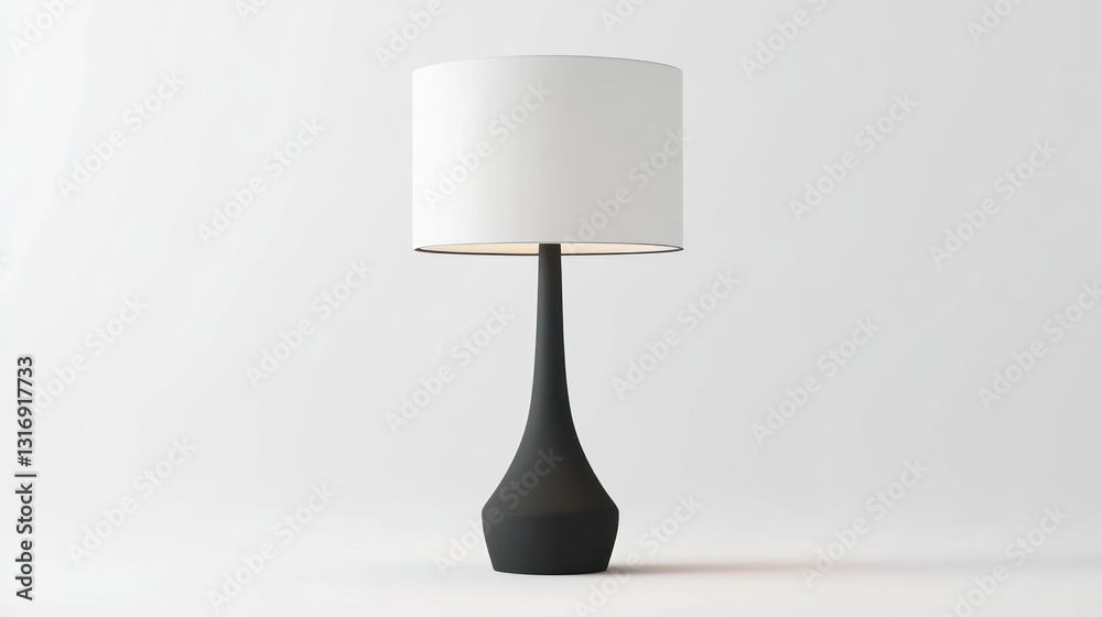 Modern black and white table lamp. Simple, elegant design Modern black and white table lamp. Simple, elegant design