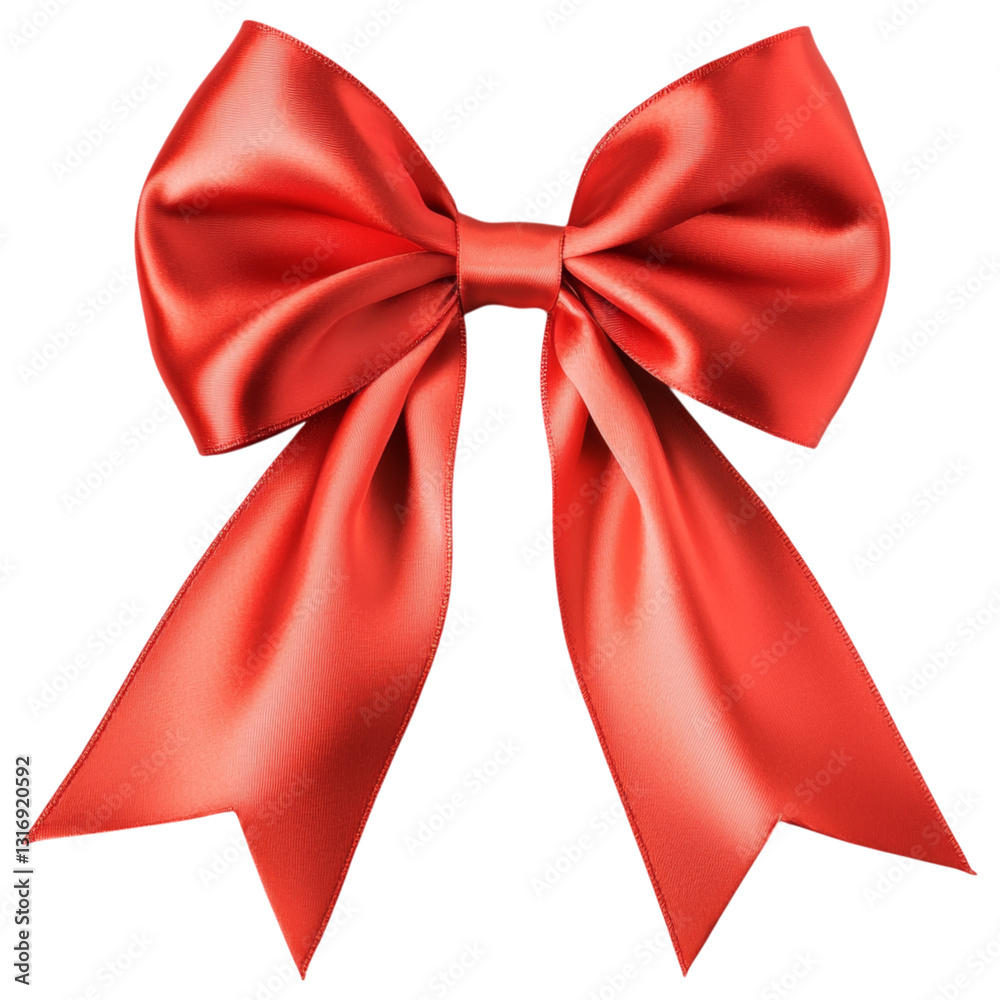bright ruby red ribbon bow, romantic and festive, perfect for gifts bright ruby red ribbon bow, romantic and festive, perfect for gifts