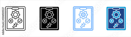 Execution Icon Set Multiple Style Collection