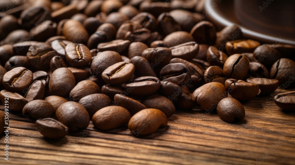 Naklejka premium pile coffee beans spilled