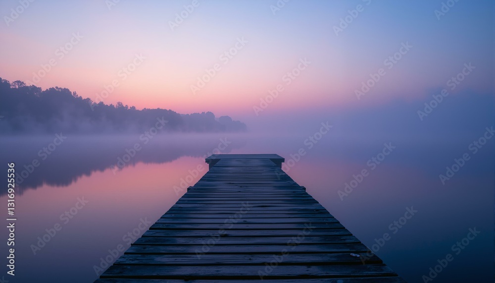 Iridescent water droplets create ripples on a serene lavender mist above an old wooden pier at sunset with twinkling fireflies. Iridescent water droplets create ripples on a serene lavender mist above an old wooden pier at sunset with twinkling fireflies.