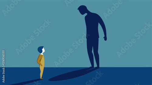Shadow and Light A silhouette of one person casting a large shadow over another figure representing how one partners dominance can overshadow the others mental wellbeing.