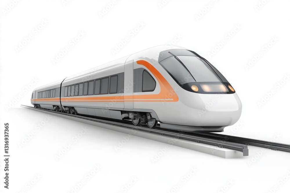 Naklejka premium Highspeed maglev train network reducing carbon emissions isolate on white background