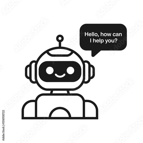 AI chatbot with friendly interface providing virtual assistance.