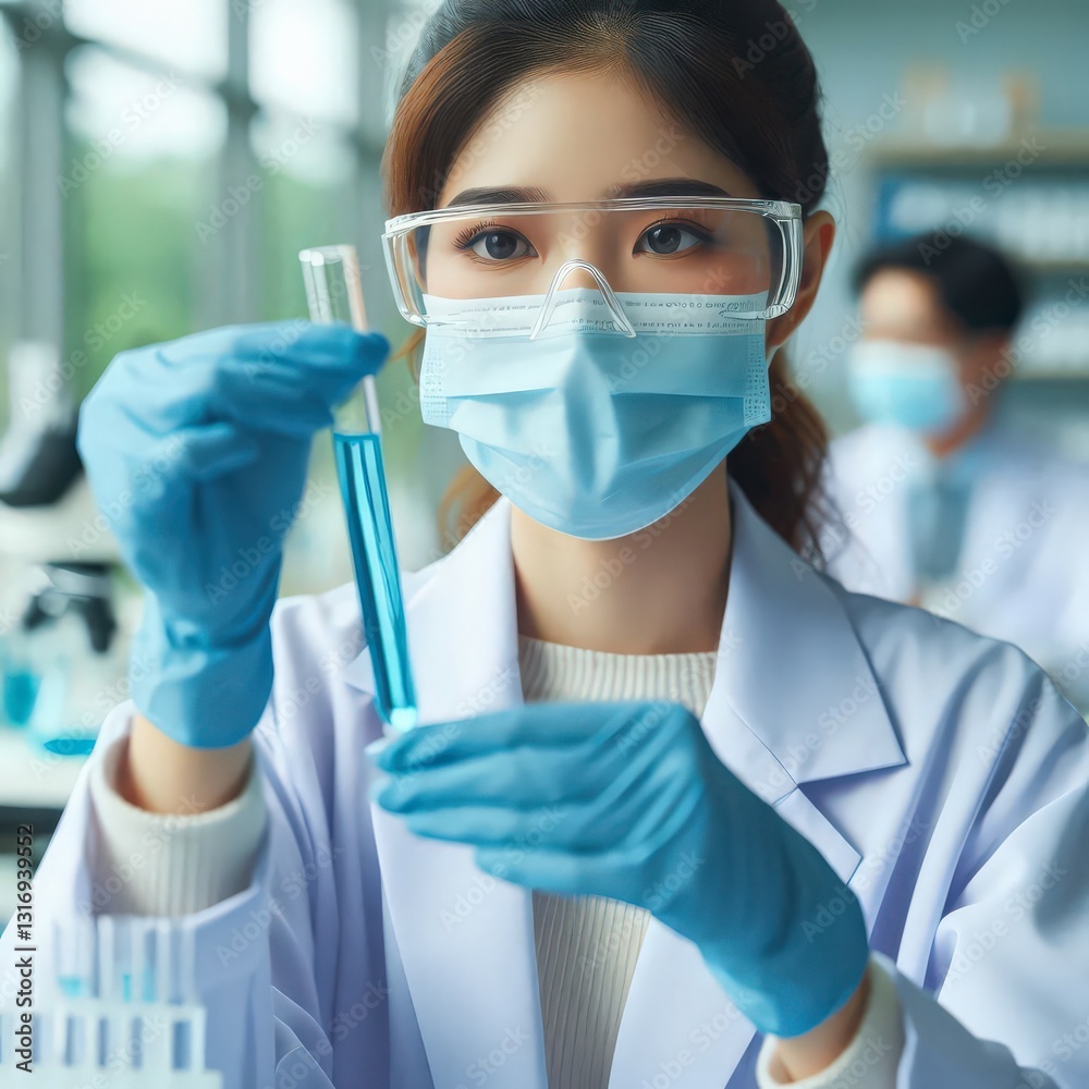 Scientist Examining Sample in Lab Scientist Examining Sample in Lab