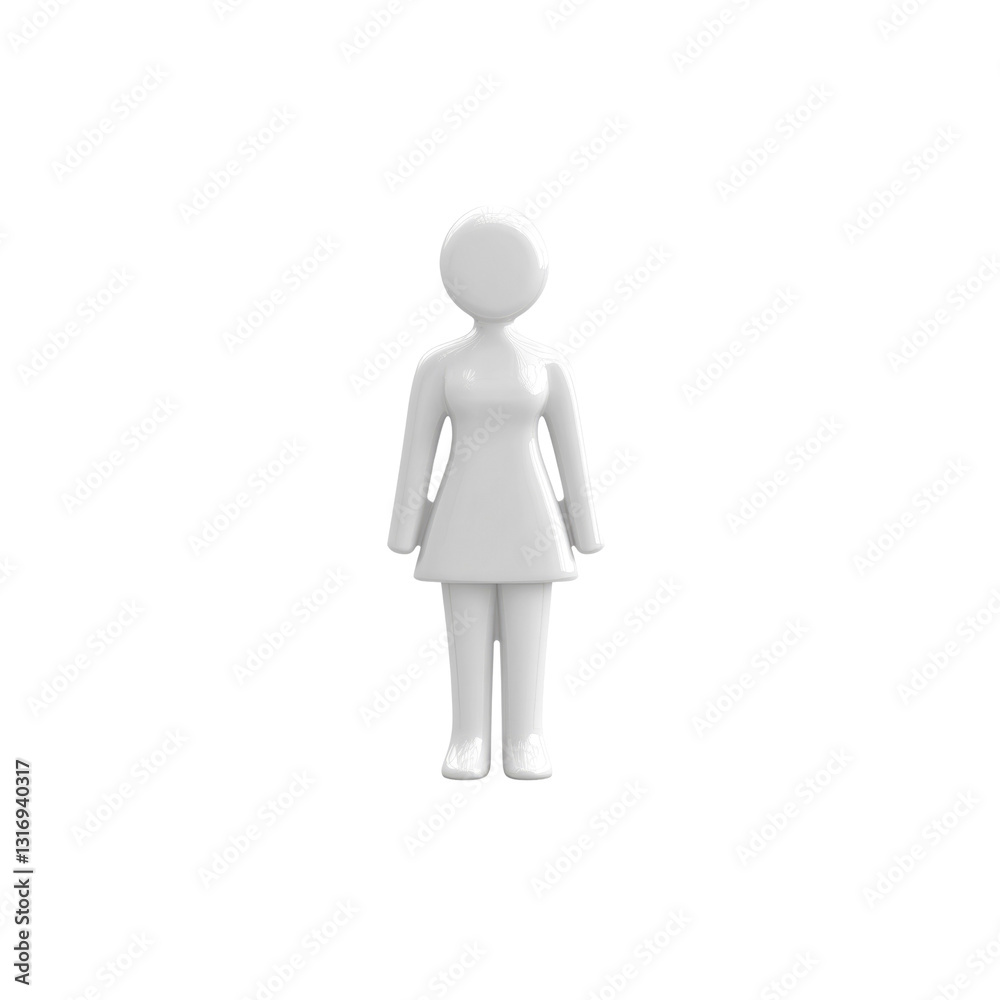 Minimalist 3D Render of a White Female Figure Minimalist 3D Render of a White Female Figure