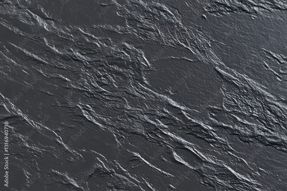 Fototapeta premium A close-up view of a black slate stone texture with natural rough patterns, ideal for backgrounds, design, and branding materials