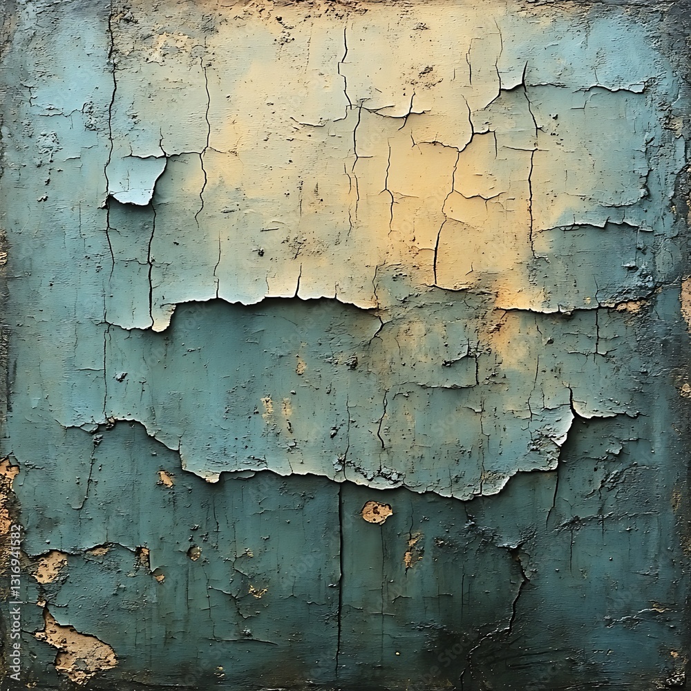 A textured abstract wall surface with cracked and peeling paint creating a unique visual A textured abstract wall surface with cracked and peeling paint creating a unique visual