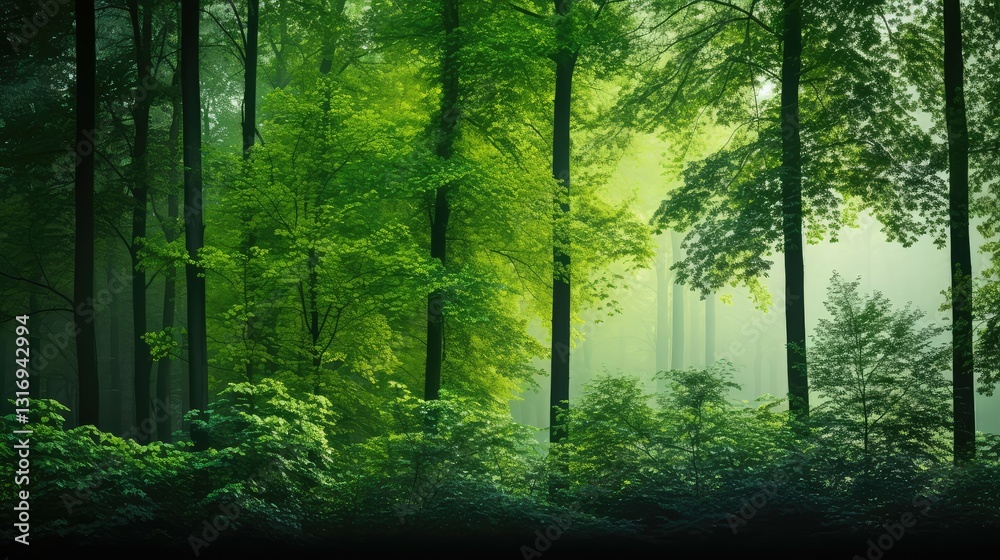 Fototapeta premium trees color gradient green