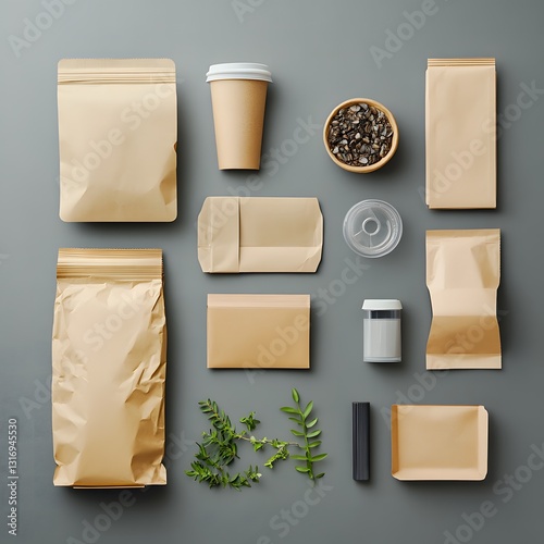 Images of sustainable packaging swaps featuring diverse coffee packagings and cups promoting eco-friendly alternatives for a greener future