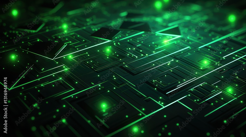 Fototapeta premium geometric green cyber background