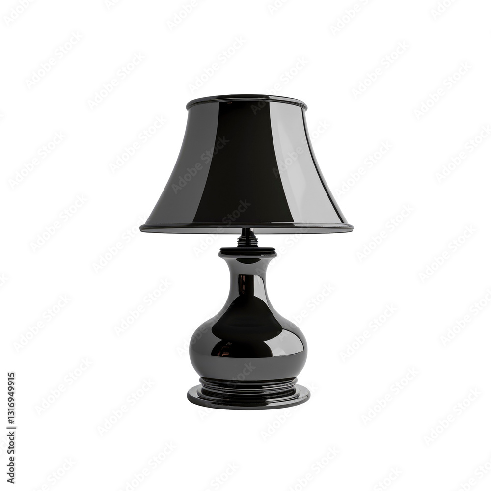 Obraz premium Elegant Black Table Lamp with Bell Shade - Modern Home Decor