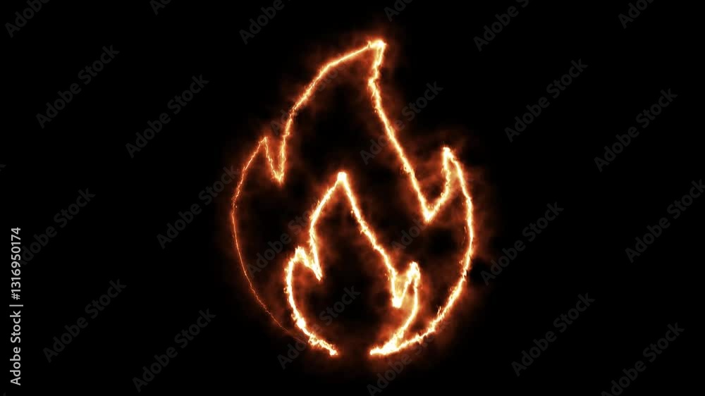 Glowing neon fire icon animation. Elements in neon style icon concept. Hot sign concept. 4k video Glowing neon fire icon animation. Elements in neon style icon concept. Hot sign concept. 4k video