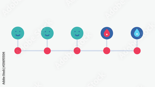 Skin Health Journey A timeline graphic illustrating a clients journey from initial treatment to optimal skin health with milestone markers indicating improvements in pore size.