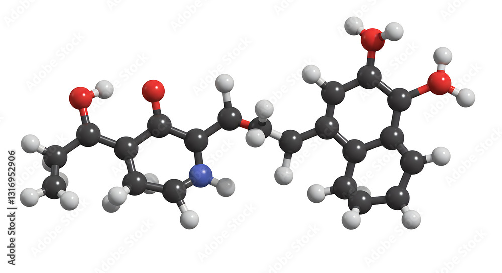 Molecular Structure Visualization of a Complex Organic Compound Illustration Molecular Structure Visualization of a Complex Organic Compound Illustration