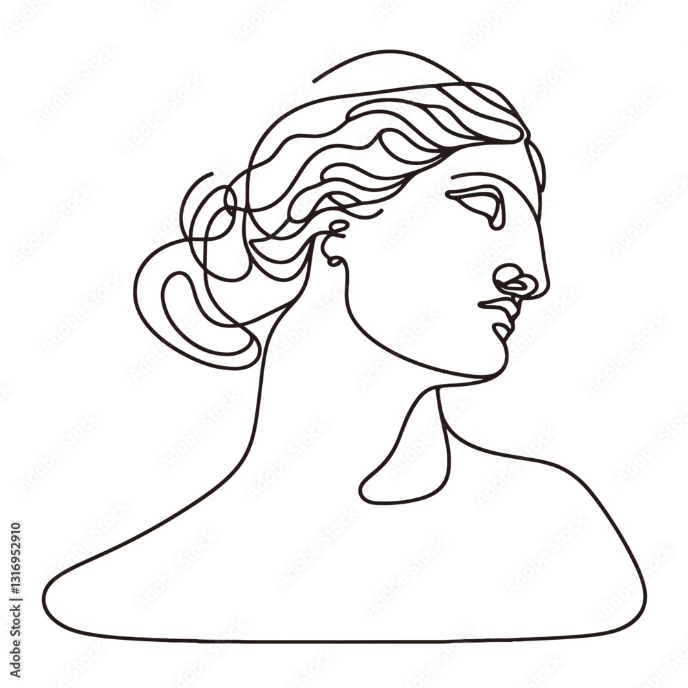 Artistic line drawing of a classical sculpture bust symbolizing history, suitable for educational content and art-related blogs and presentations Artistic line drawing of a classical sculpture bust symbolizing history, suitable for educational content and art-related blogs and presentations