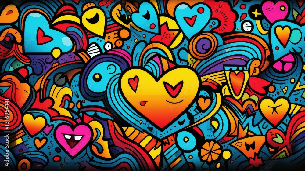 Obraz premium digital doodle textures