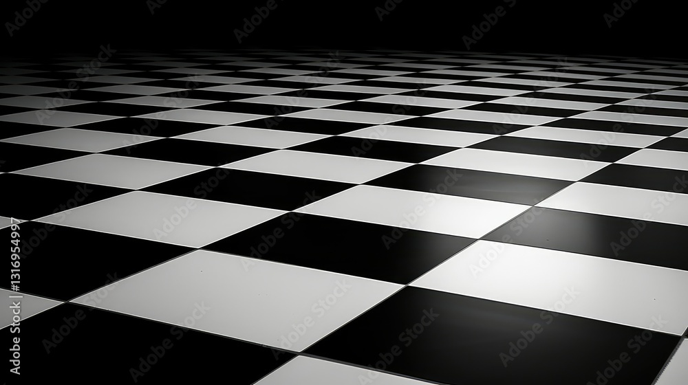 Naklejka premium floor black and white checkered pattern