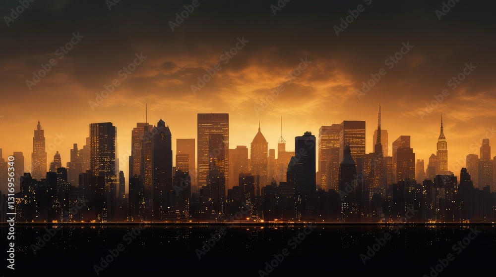 Fototapeta premium dusk light gold gradient