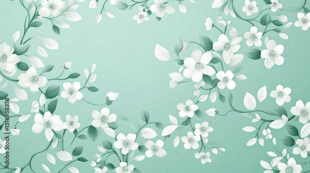Obraz premium wallpaper mint green pattern