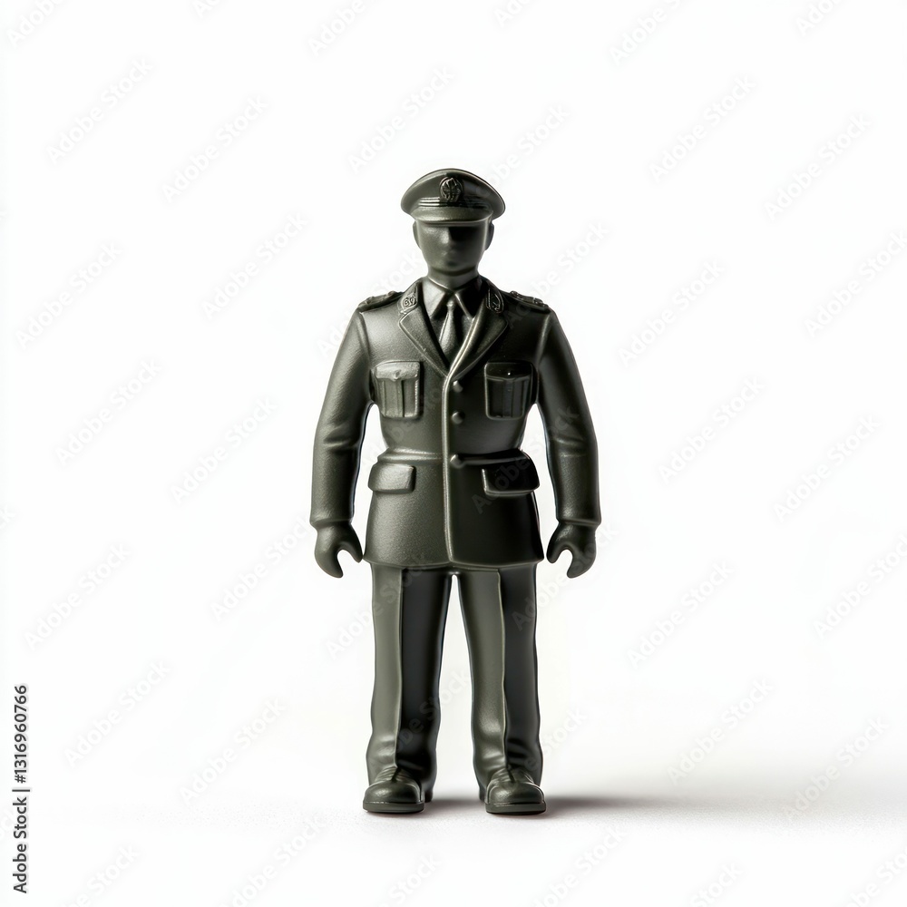 Toy Figures in Uniform Isolated on White Background Toy Figures in Uniform Isolated on White Background