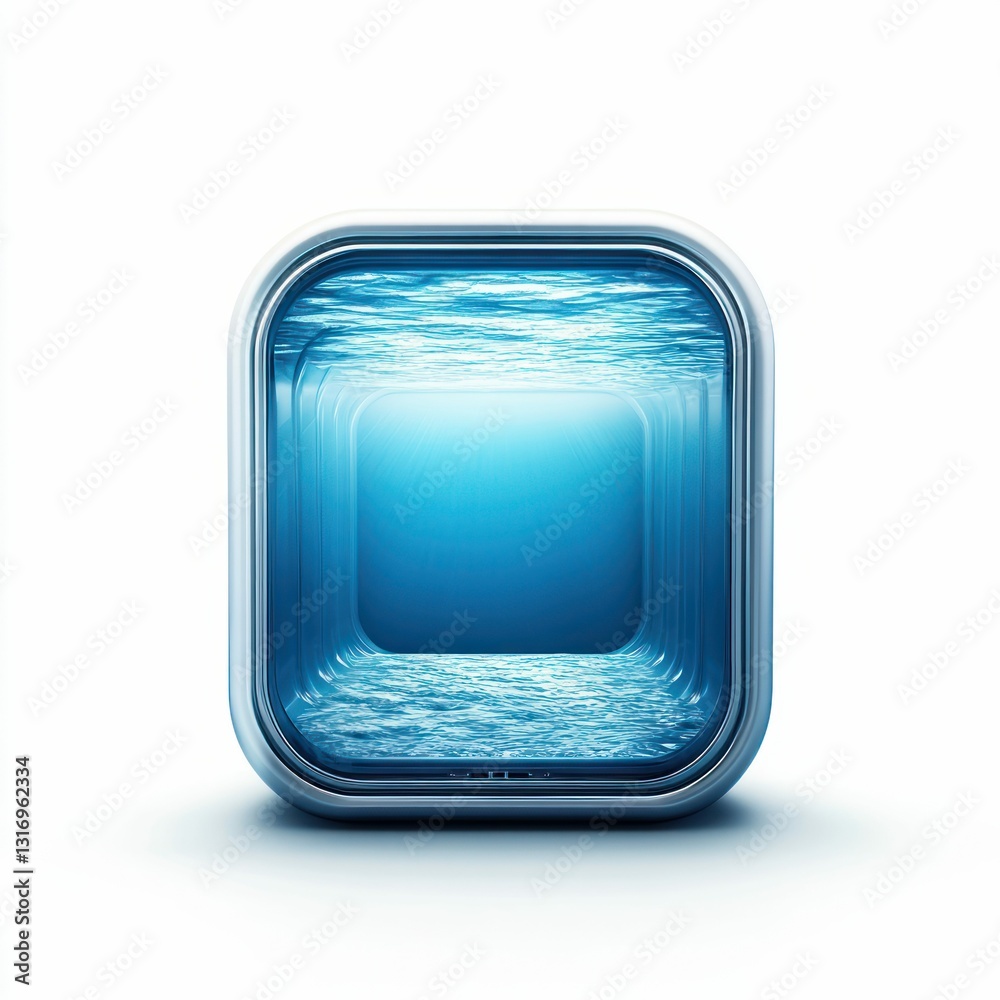 Futuristic Water Portal Isolated on White Background Futuristic Water Portal Isolated on White Background