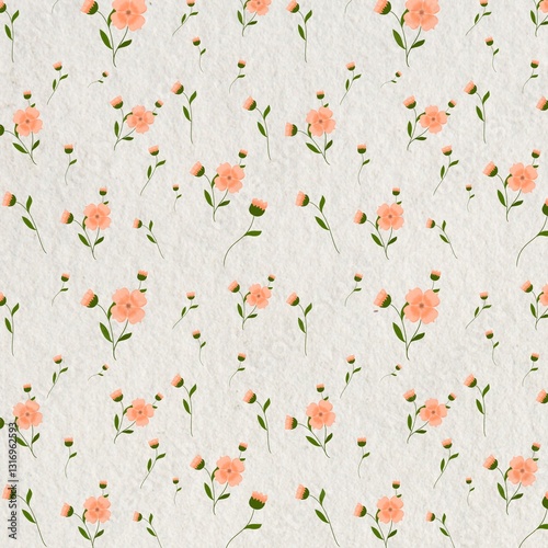 Fototapeta Naklejka Na Ścianę i Meble -  Seamless pattern of yellow flowers with watercolor pattern background.