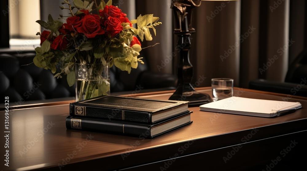 Obraz premium leather bible on desk