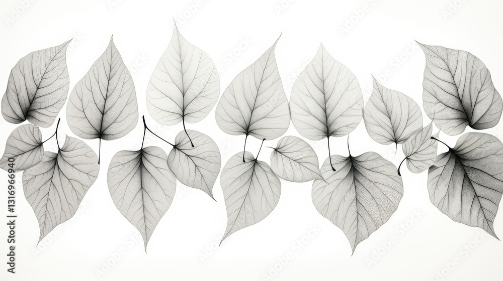 Fototapeta premium symmetrical line drawing leaves