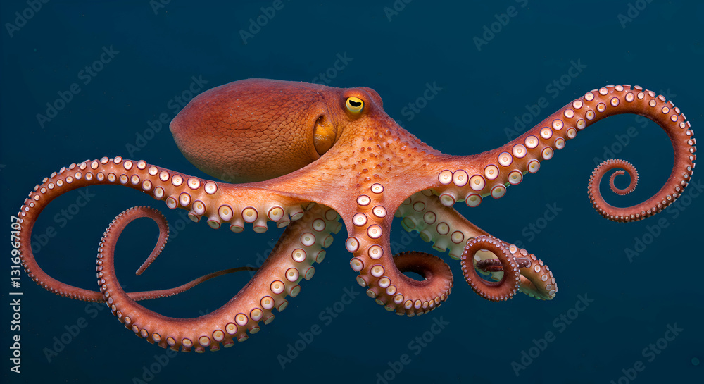 Octopus Spreading Tentacles in Deep Water Octopus Spreading Tentacles in Deep Water