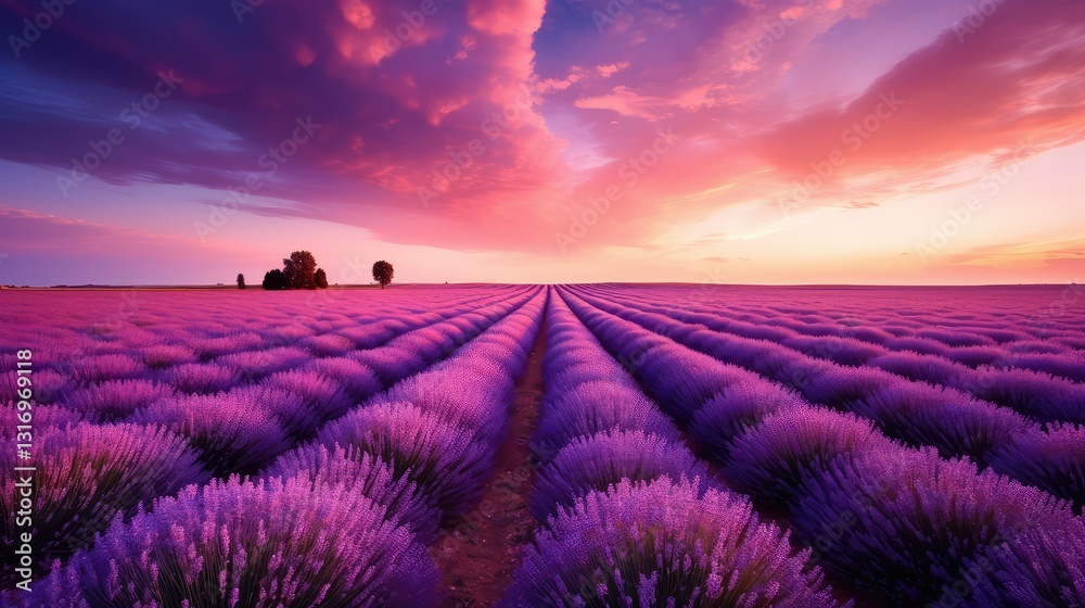 Obraz premium field purple blue gradient