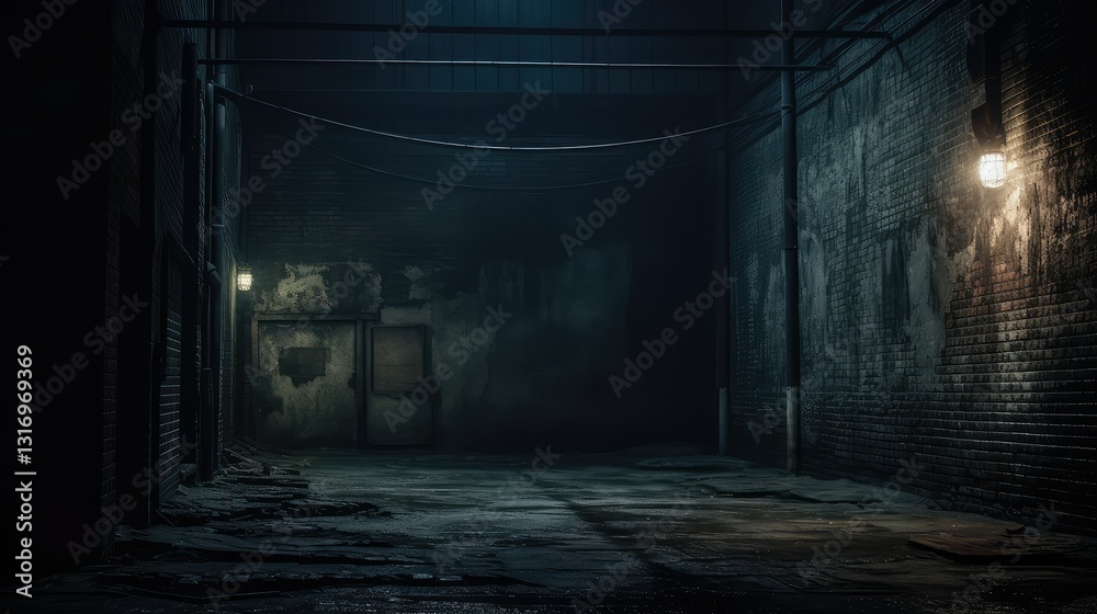 Obraz premium shadows dark brick wall