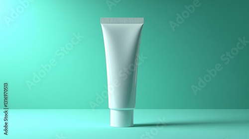 Blank tube, mint backdrop, studio shot