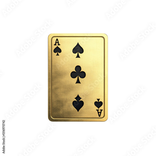 Golden Ace of Spades Playing Card - Luxury Casino Design Element