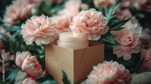 Cream Jar, Peonies, Gift Box