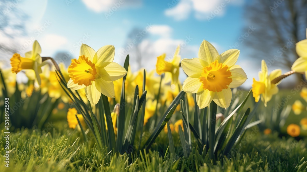 Fototapeta premium daffodils colors spring